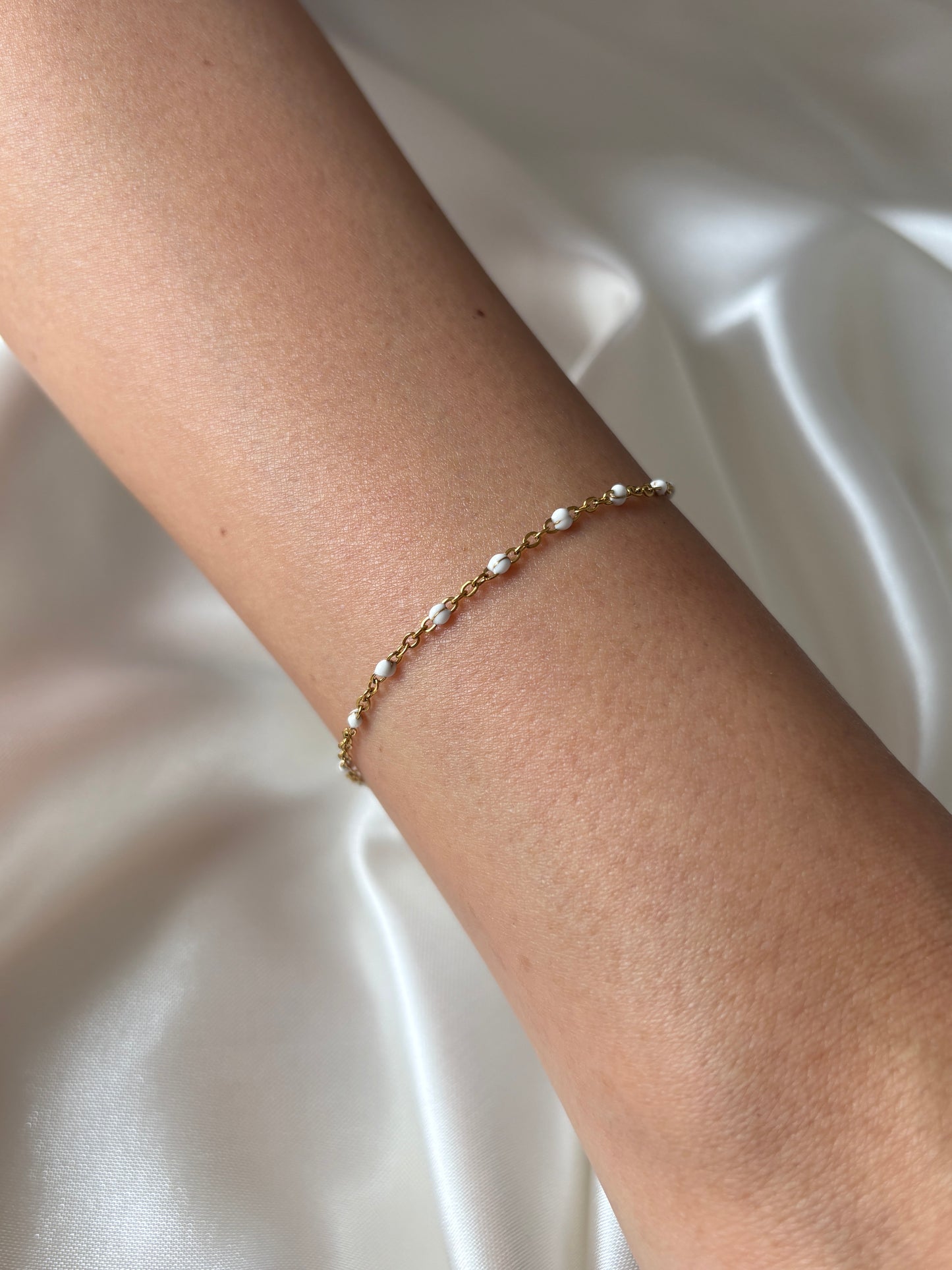 Pulsera esmalte blanco