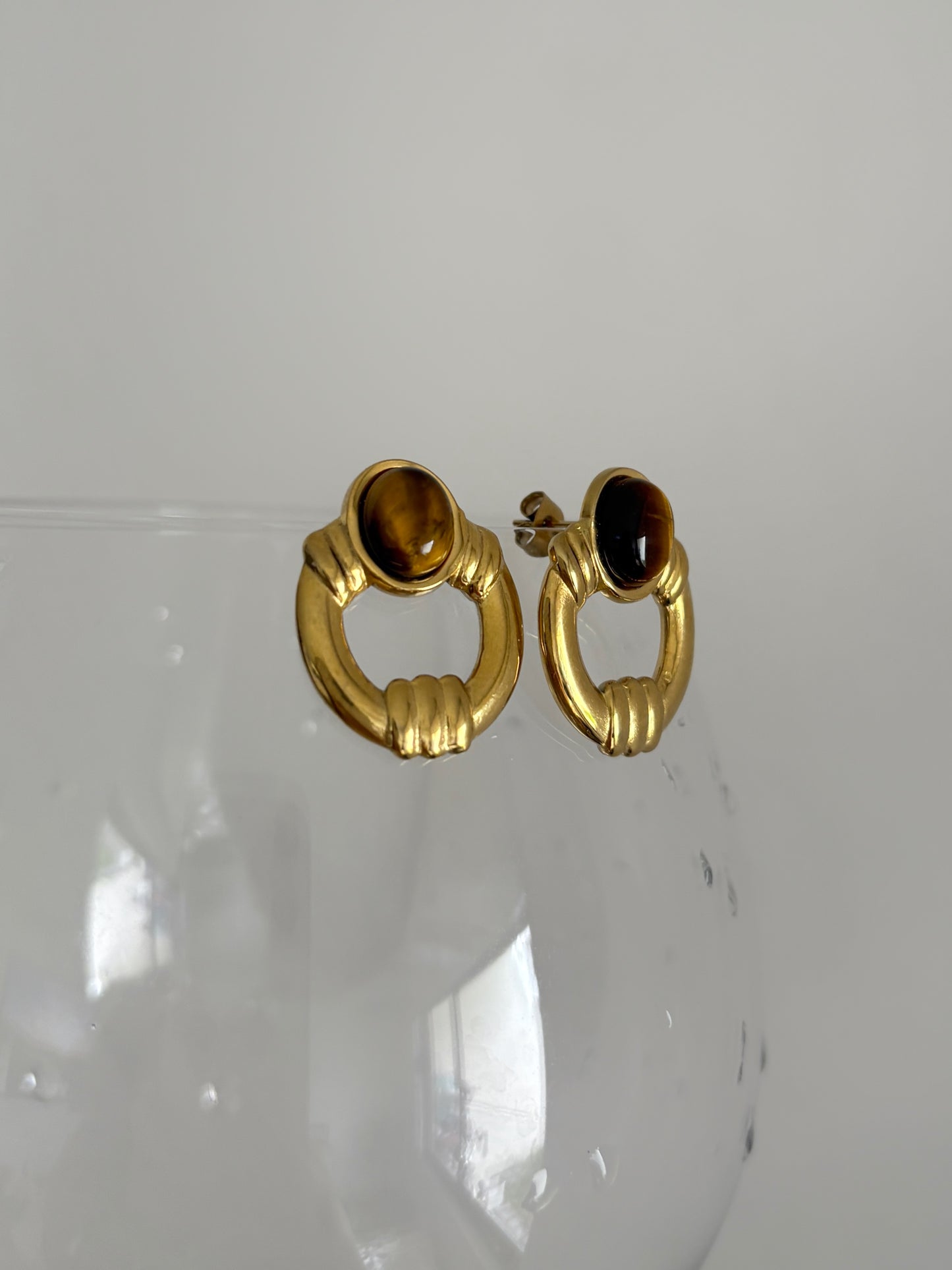Aretes ojo de tigre