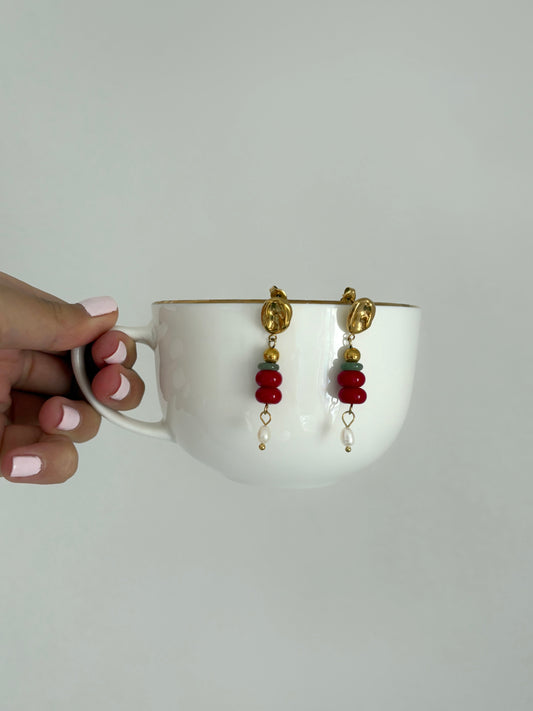 Aretes Anylu en rojo