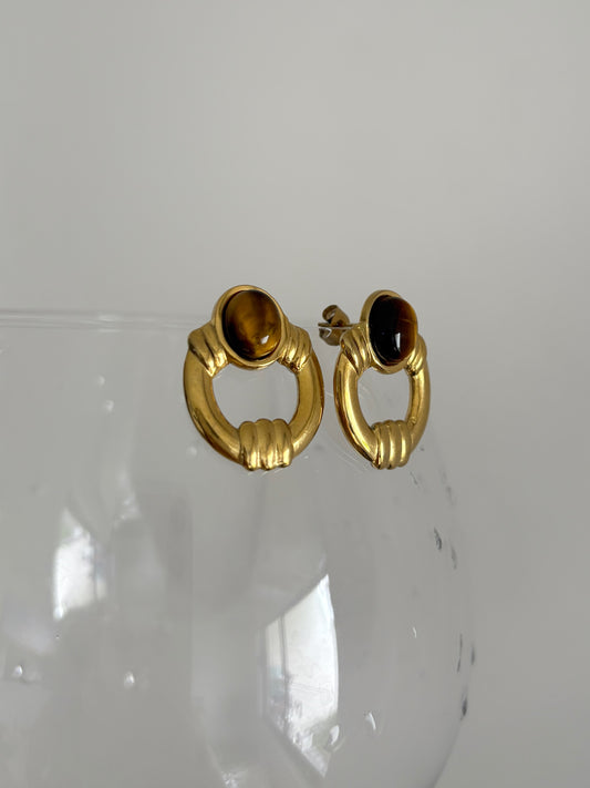 Aretes ojo de tigre