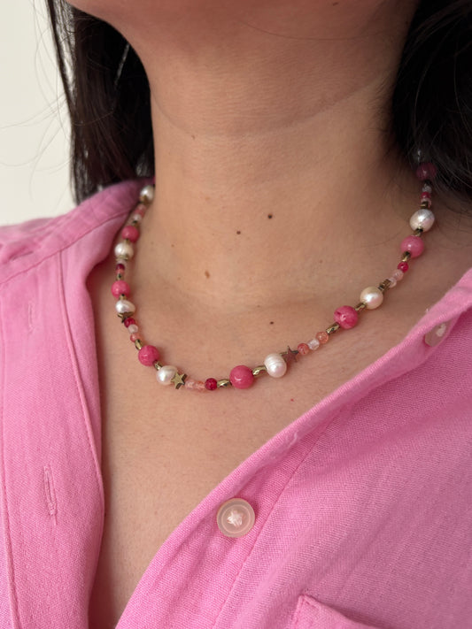 Collar frambuesa chunky