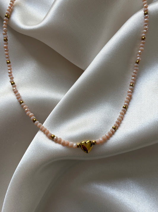 Collar corazón peach