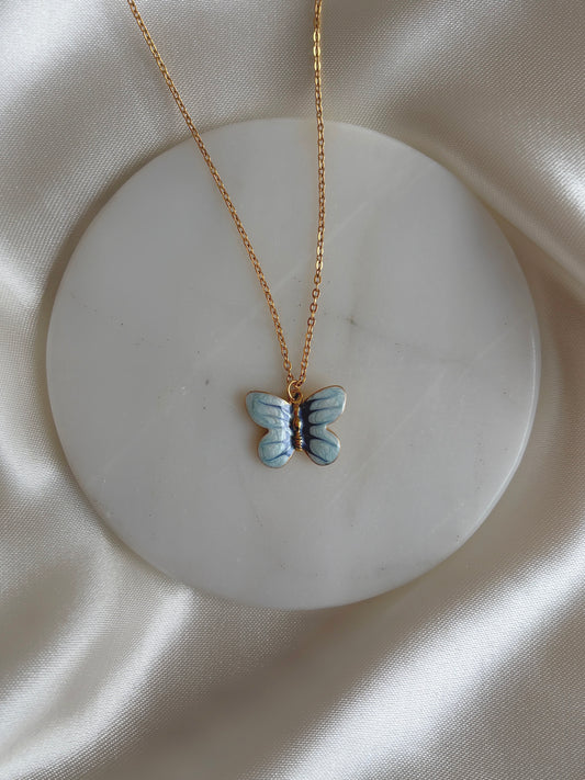 collar mariposa Alice azul
